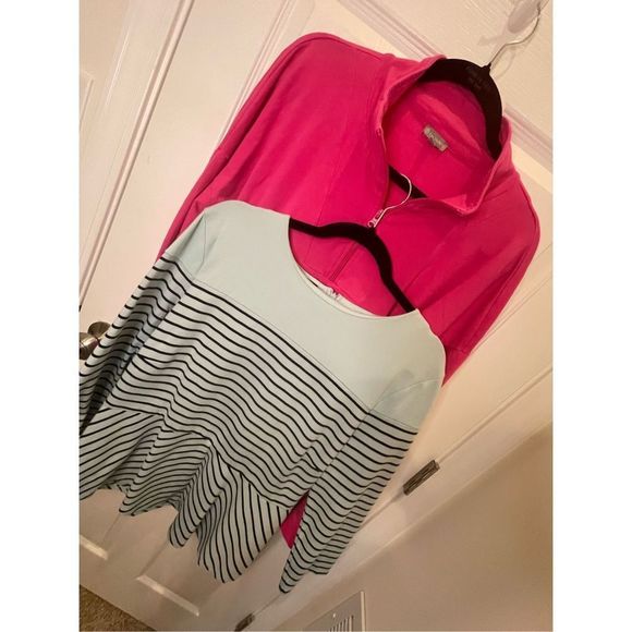 Talbots XL bundle lot blouse and 1/4 zip sweatshirt - Picture 1 of 16